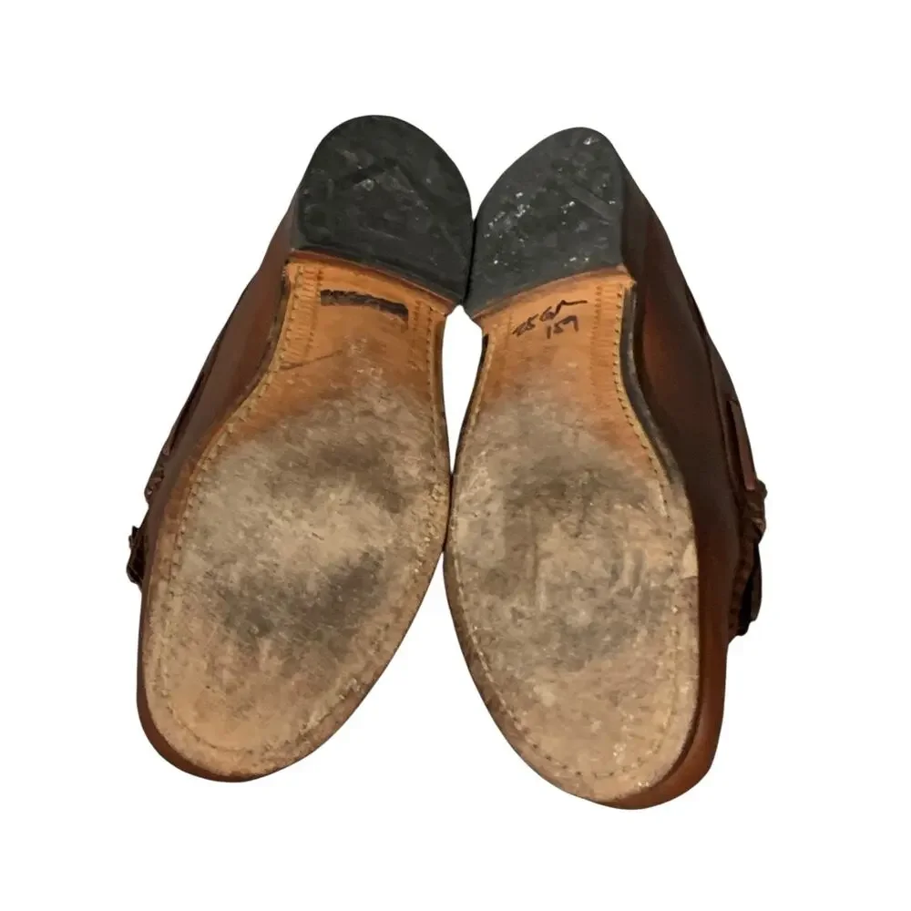 Allen Edmunds Brown Leather Kiltie Loafers Mens 10 D USA